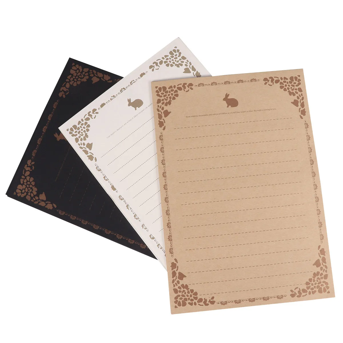 

10Set Vintage Writing Paper Stationery Set Smooth Premium Kraft Paper Beautiful Patterns Warm Tones Journaling