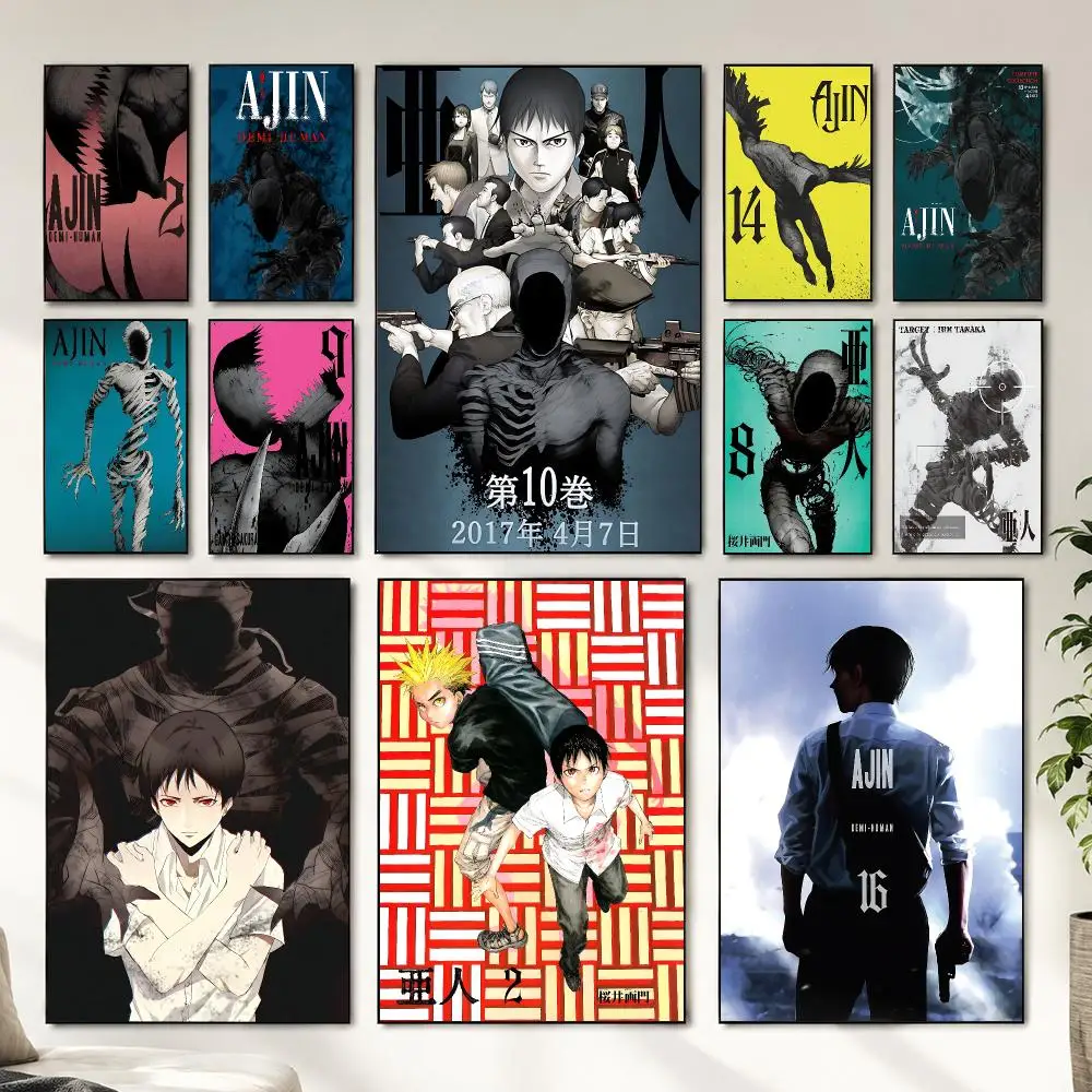 Best Sale Anime A-Ajin : D-Demi-Human Poster Sticker Self Adhesive For Playroom Bedroom Hallway Home Wall Art Decor Perfect Gift