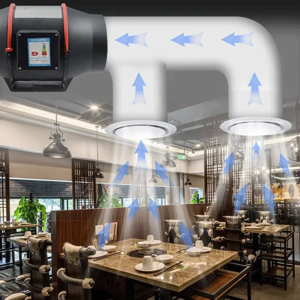 4인치 무소음 배기 인라인 팬 – 효율적인 환기 및 공기 순환을 위한 310 CFM 덕트 송풍기