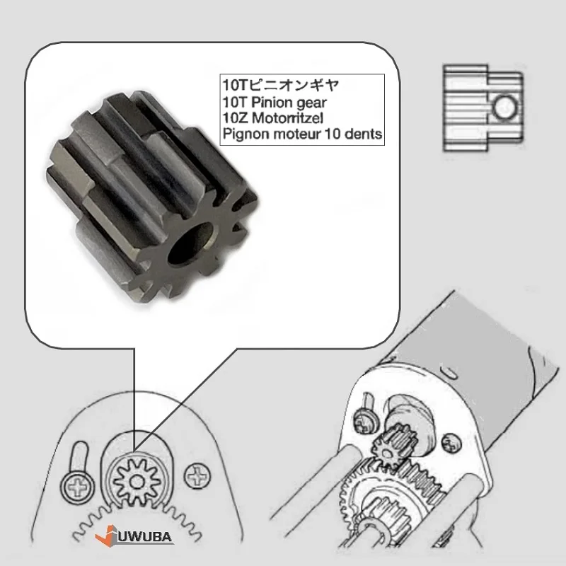 RC 1/14 2pcs Gearbox Motor Gear for Tamiya Hydraulic Excavator Loader Dump Truck for SCANIA MAN VOLVO Trailer Tipper DIY Parts