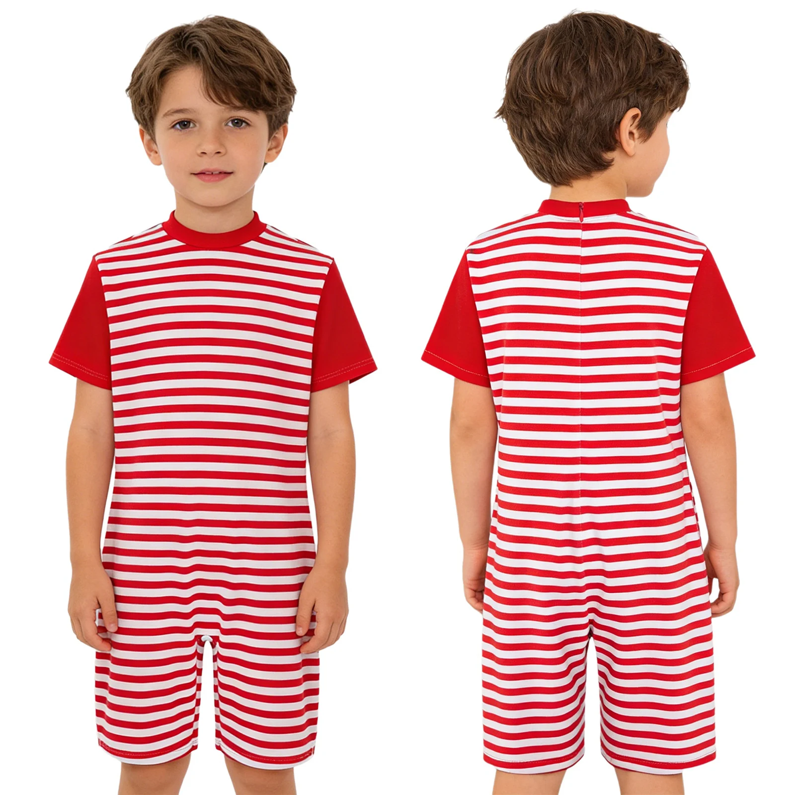 Kids Boys Girls Special Needs Adaptive Clothing Autism Children Anti-Strip Back Zipper Jumpsuit Daily School Wear Homewear