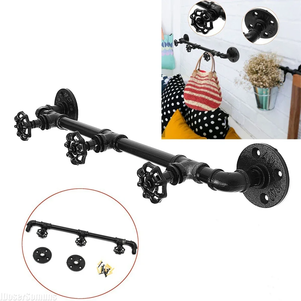 Industrial Style Wall Hook Coat Rack Towel Bag Hat Black Hook Bathroom Hook Wall Hanging Clothing Hanger Hooks Accessories Retro