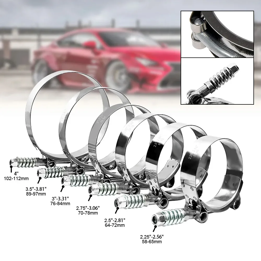 

1 Pc 2.0" 2.25" 2.5" 2.75" 3.0" 3.25" 3.5" 4.0" T-Bolt Exhaust Clamp Intake Turbo Exhaust Intercooler Silicone Coupler