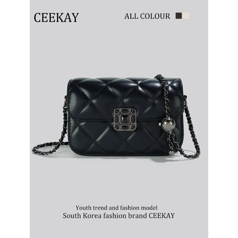 

2026 New CEEKAY Square Bag, Quilted Leather Shoulder Bag, Vintage Square Buckle Handbag for Women Perfect for Daily & Dates