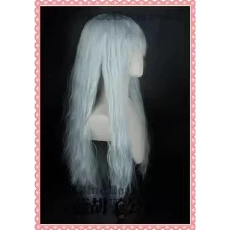 Berserk Griffith cosplay wig silver white mixed blue curly wavy long heat resistant synthetic hair