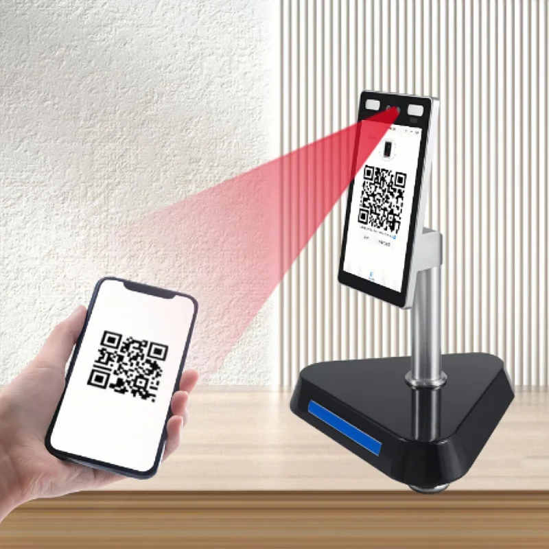 8 인치 RFID 얼굴 인식 액세스 제어 동적 감지 도어 잠금, 시간 출석 기계 무료 소프트웨어 tcp/ip