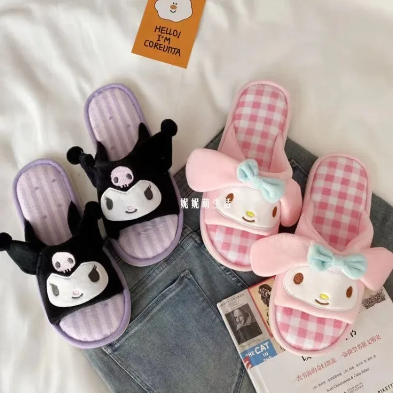

Cartoon Kuromi My melody Cinnamoroll slippers cute home slippers indoor non-slip women's open toe spring and summer slippers