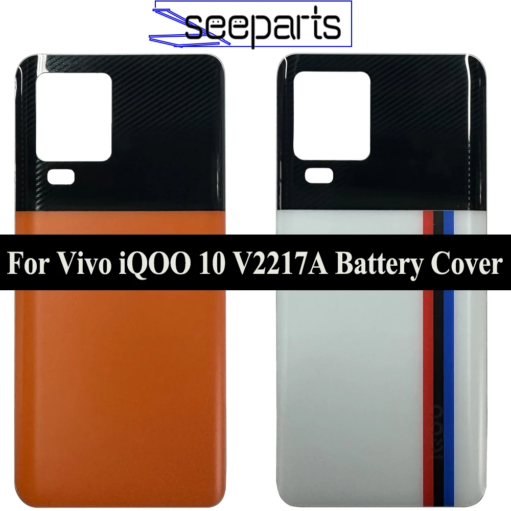 Cover For Vivo iQOO 10 V2217A Battery Cover Back Glass Panel Rear Housing Replacement Parts iQOO 10 Battery Cover