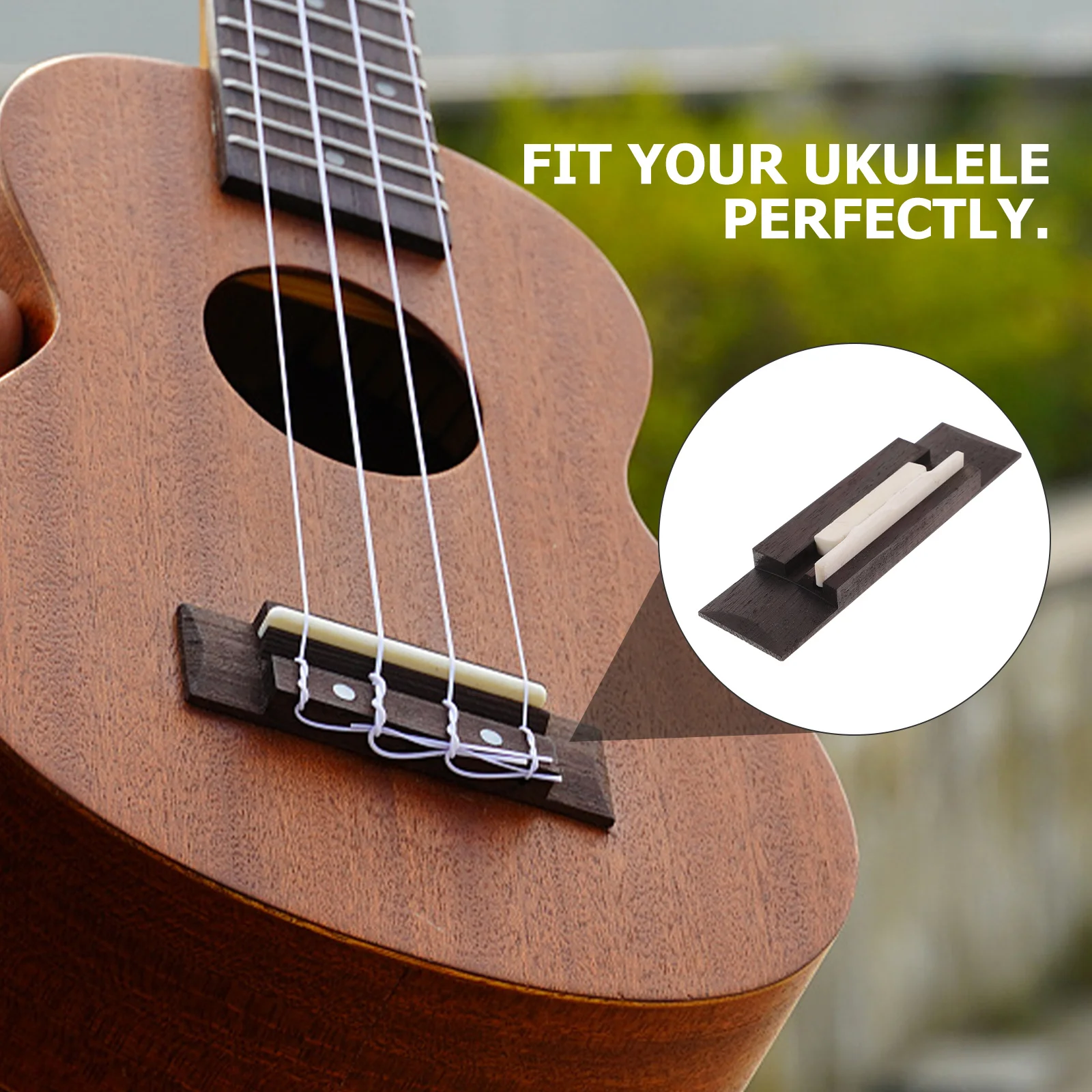 

4 String Ukulele Bridge Saddle Set 7Mm Base Height 11.7mm Total Height Precision Fit for Ukulele Guitar Accessory