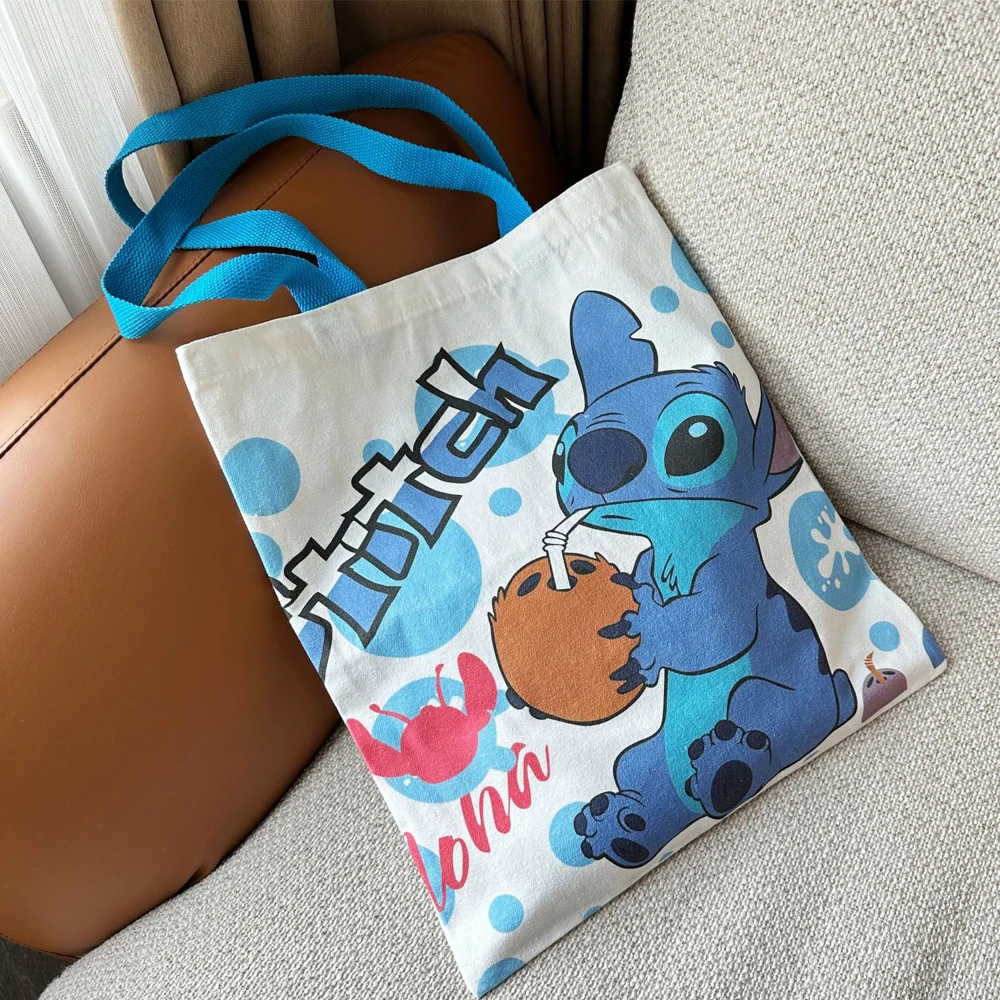 Disney Stitch Tas Crossbody Bag Stitch Cartoon Perifere Schattige Canvas Tas Schoudertas Grote Capaciteit Boodschappentassen Draagtassen