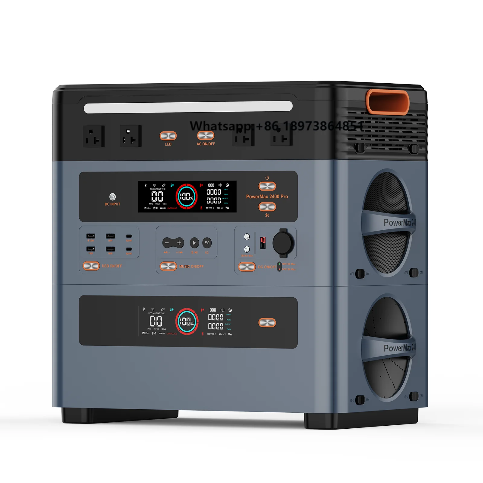 

2400W Portable PowerStation (1872Wh) + Battery Pack - Stackable Solar Generator for Home Emergency Backup & OutdoorCamping