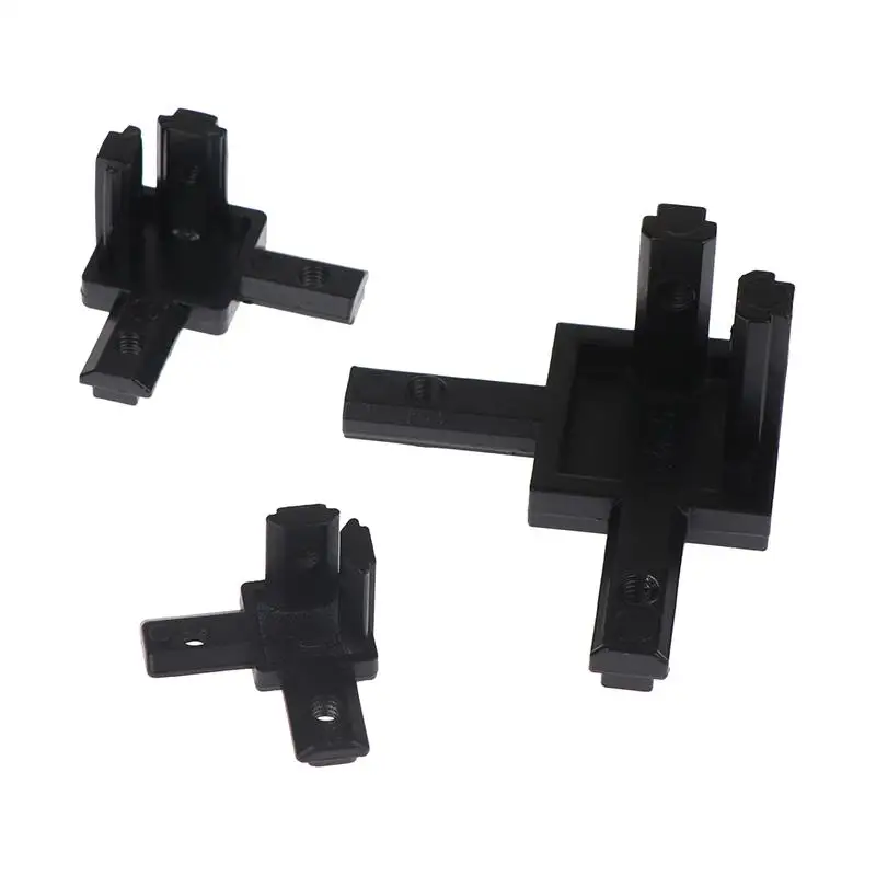 4Pcs Black 3 Way End Angle Bracket Connector For Europe 1515 2020 National 3030 Standard Aluminium Extrusion Profile Sockets