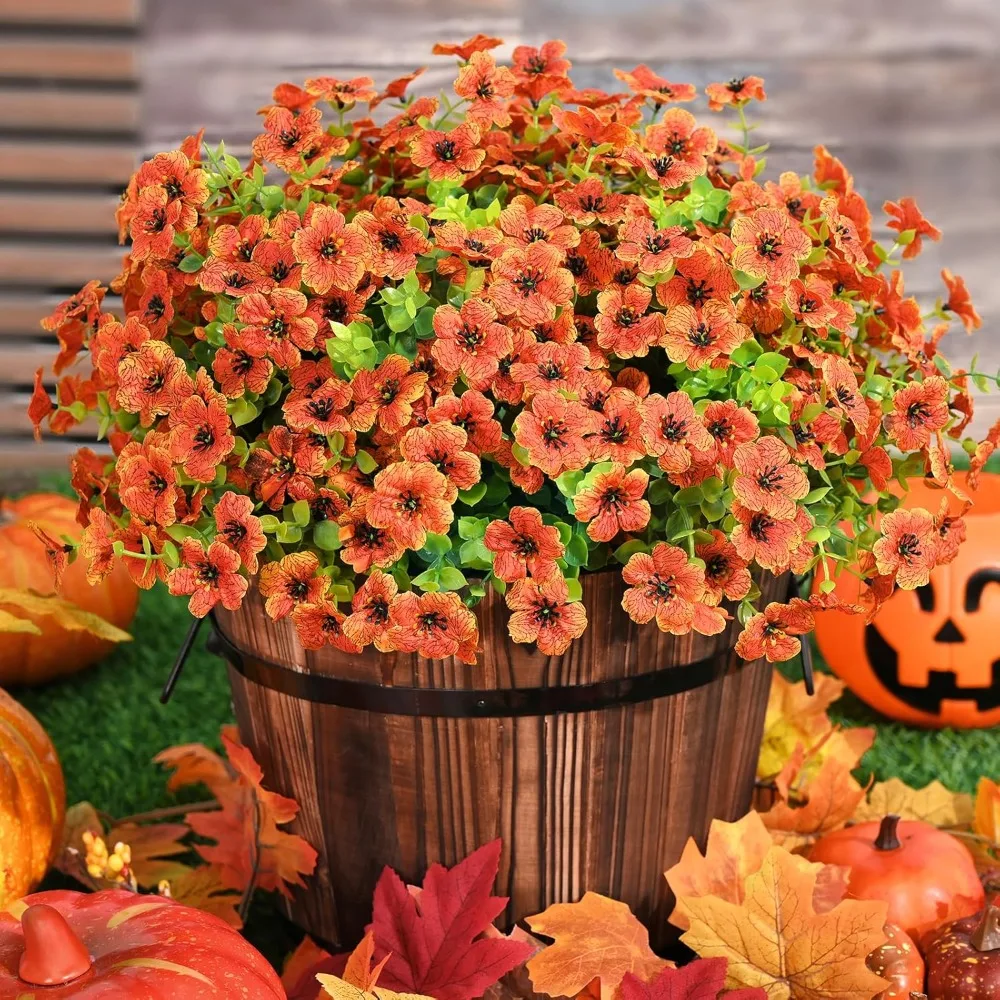 

Fall Decor, Fake Mums, Fall Flowers, UV Resistant Artificial Mums for Outdoors, 12 Bundles Faux Mums for Outside, Fall Flowers