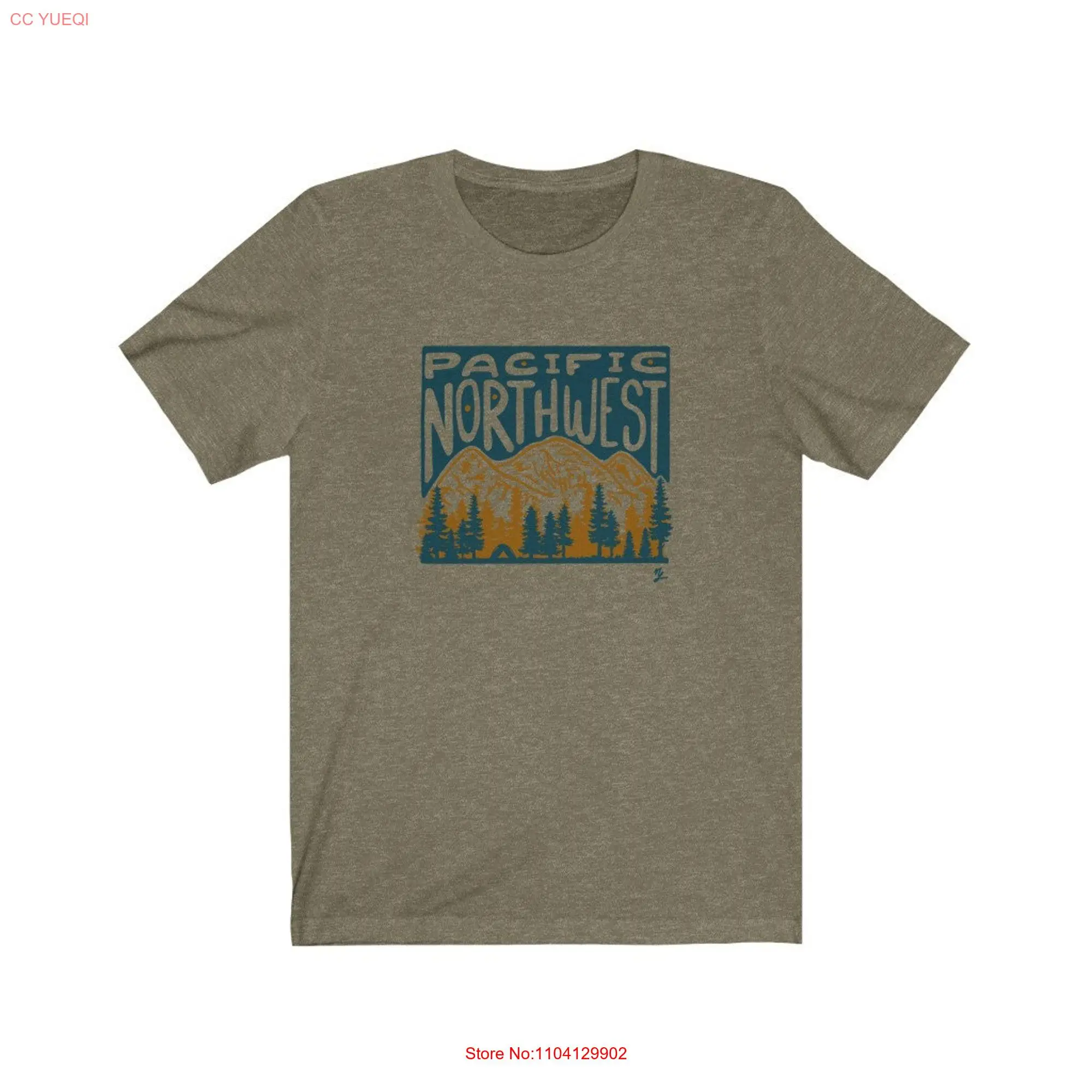 Pacific Northwest Mountain T Shirt long or short sleeves