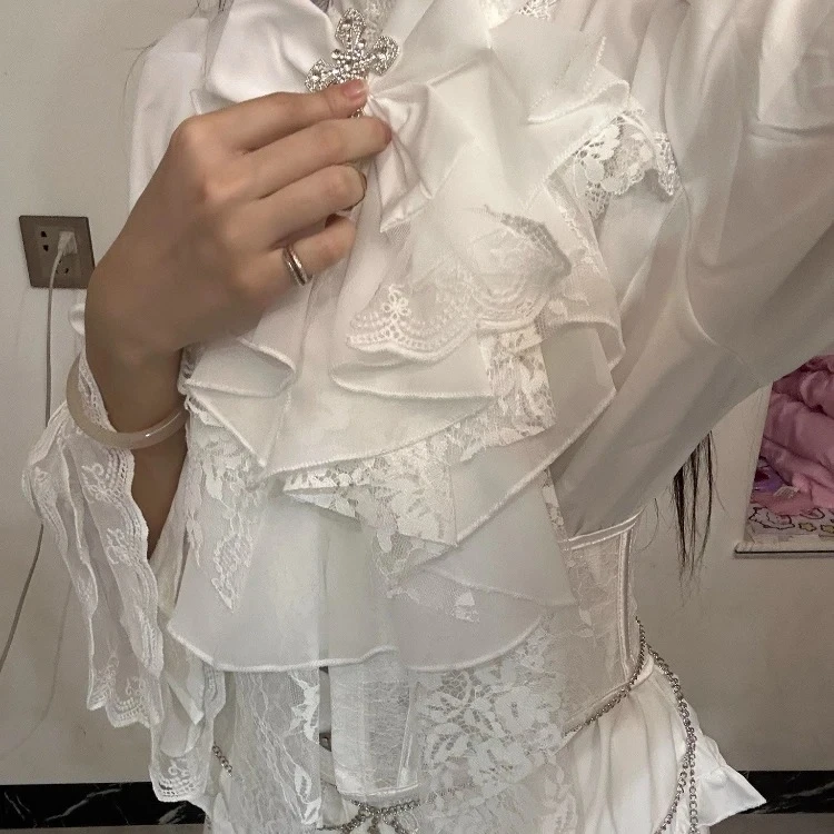 

Кружевной галстук-бабочка в стиле Лолиты со съемным воротником, готический панк, аксессуары для одежды COS, подарок для мужчин и женщин, модные французские галстуки для костюма