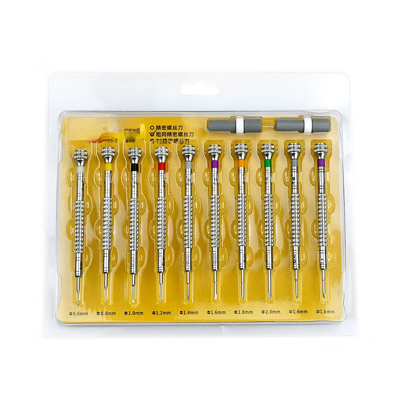 Watch Repair Tool 10-Piece Screwdriver Stainless Steel Screwdriver with Head Professional Watch and Clock Repair Screwdriver