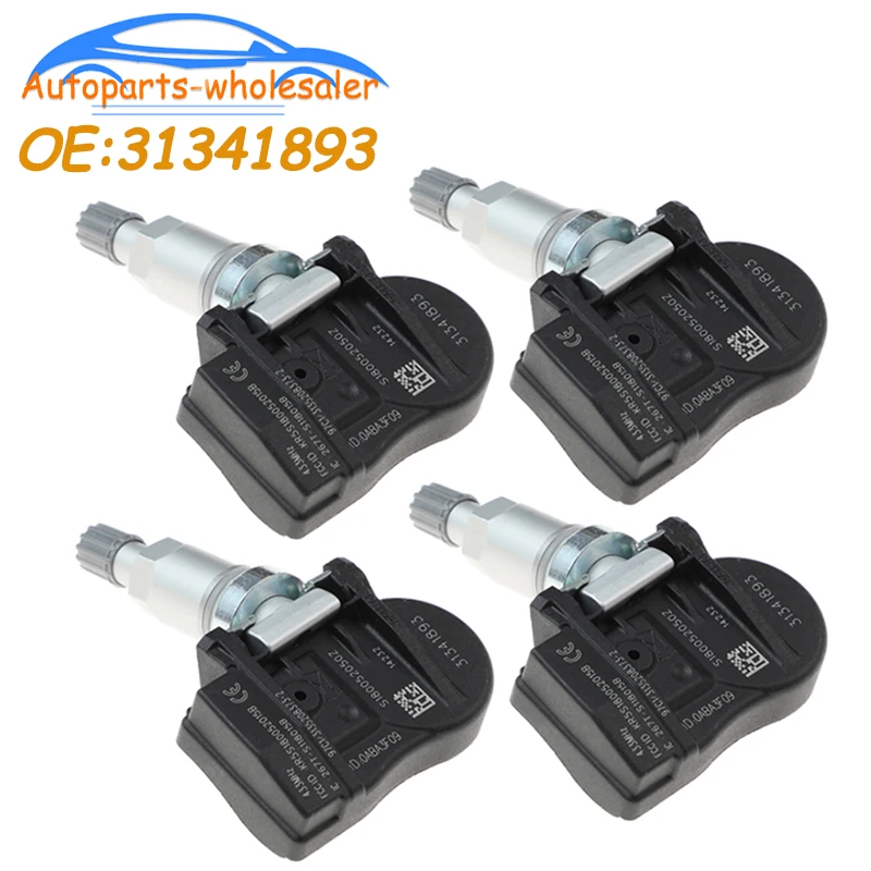 4 PCS 31341893 For Volvo C30 C70 S40 S60 S70 S80 V40 V50 V60 XC60 XC70 XC90 Car TPMS Tire Pressure Sensor 31341171 313418930