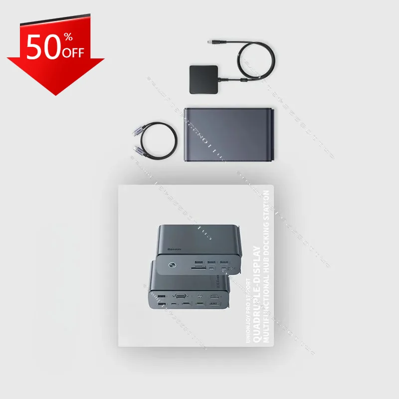 17 in 1 Desktop Docking Adapter Suitable for Computers, Tablets, Mobile Phones, Multifunctional Converters, Splitters