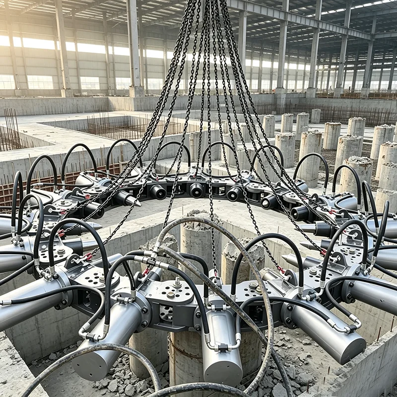 Round Square Reinforced Concrete Pile Hydraulic Cutter Excavator Mounted Pile Breaker for Piling Job