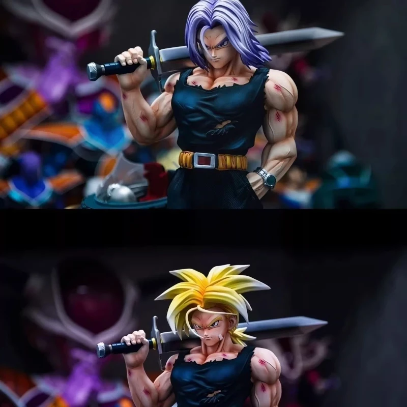 

New 30cm Dragon Ball GK Super Saiyan Trunks Action Figure With Sword Anime Statue Collectible Model Toy Desktop Decoration Gift