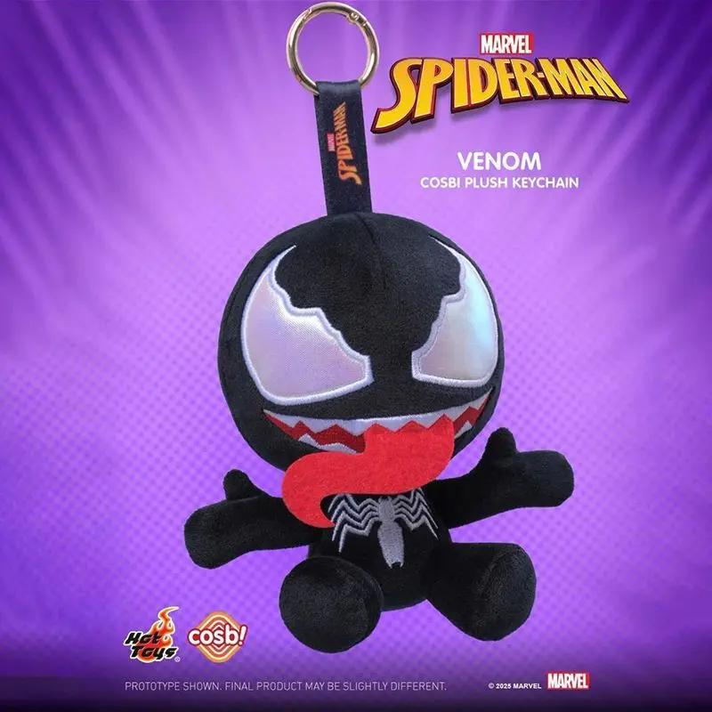سلسلة مفاتيح من Hot Toys Cosbi Spider-Man Blind Box - Ghost-Spider Gwen Scarlet Spider Venom هدية لطيفة للبطل الخارق قابلة للجمع