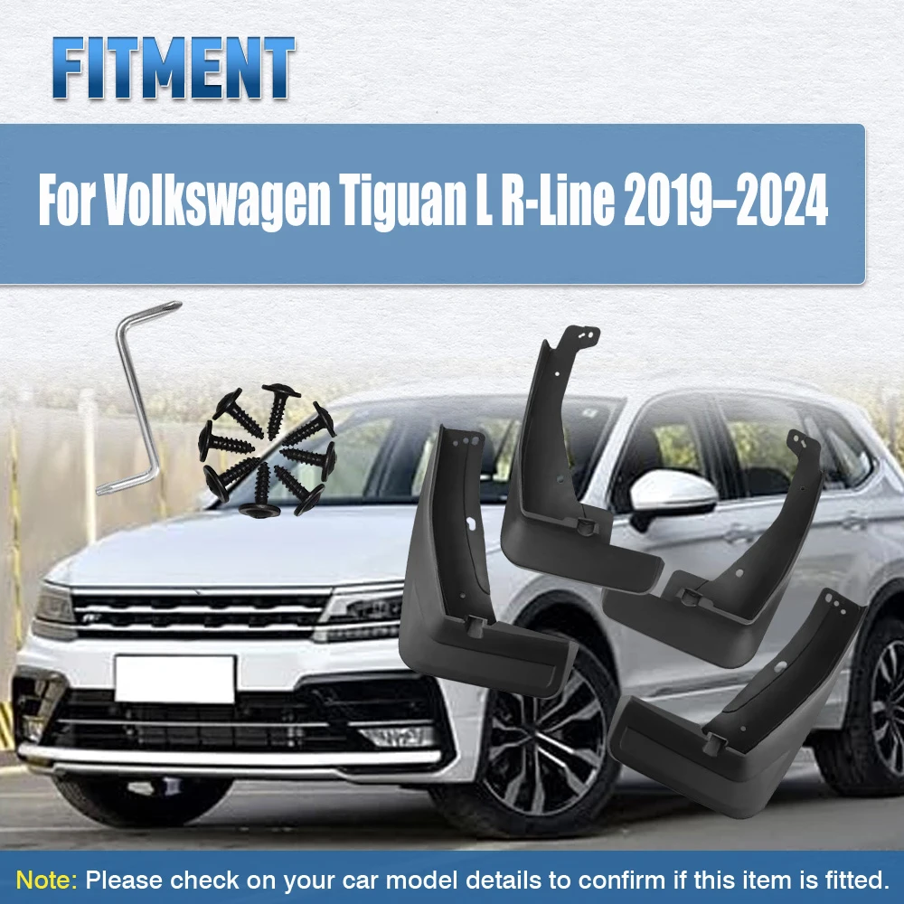

4pcs For Volkswagen Tiguan L R-Line 2019 2020 2021 2022 2023 2024 Front Rear Mud Flaps Molded Mudguards Fender Cover Accessories