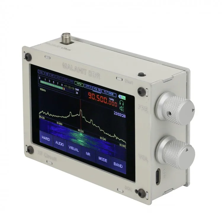 Audio Hifi 50KHz - 2GHZ MALAHIT SDR DSP SDR Receptor SDR Radio AM/SSB/NFM/WFM con Altavoz Pantalla de 3,5"