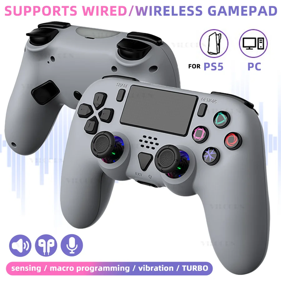 Wireless Gamepad for P5 Wired Game Controller for P5/P5 Slim/P5 Pro Joystick with Macro Programming
