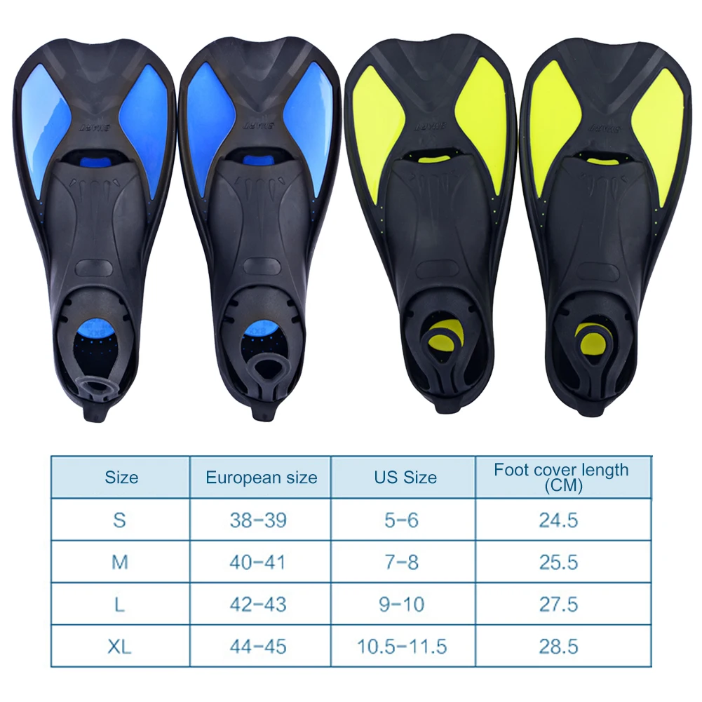 Swimming Fins Unisex Flexible Submersible Foot Adjustable Professional Scuba Diving Fins for Adult Kids Snorkeling Diving Fins