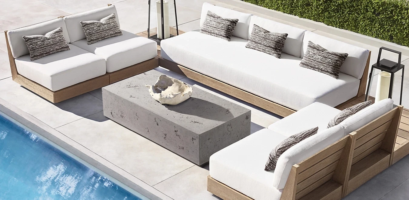 Courtyard Garden Modern Set Furniture Luxury Wooden Furniture Sofa