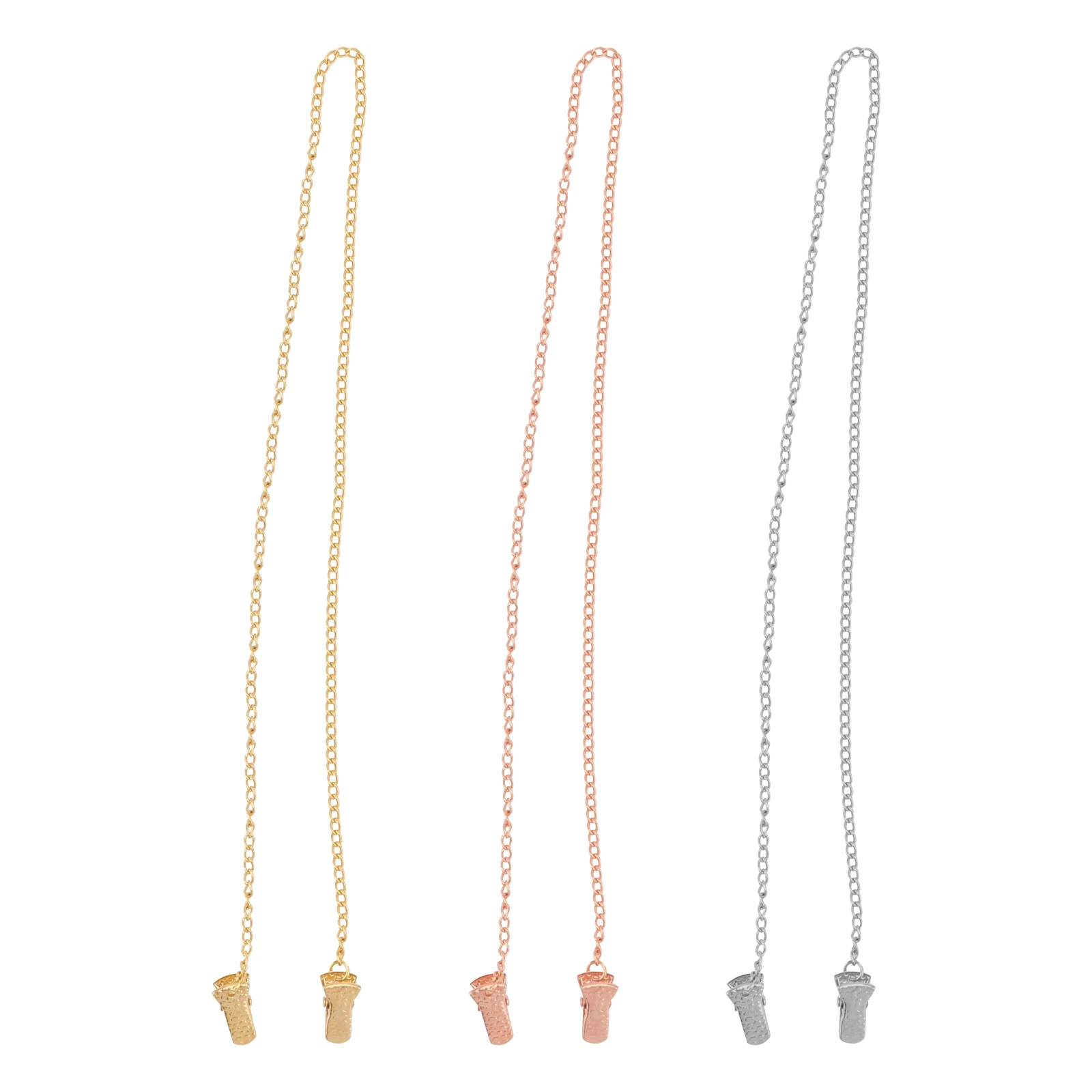 

3pcs Eyeglasses Chain Chain Clips 60cm Metal Mask Rope Clips Sturdy Iron Material Multi Purpose Eyewear Accessories