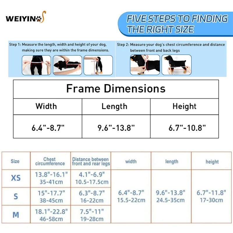 Adjustable Pet Wheelchair Disabled Dogs Cats Mobility Aid Rehabilitation Wheels Support Hind Legs Injury Recovery Walker