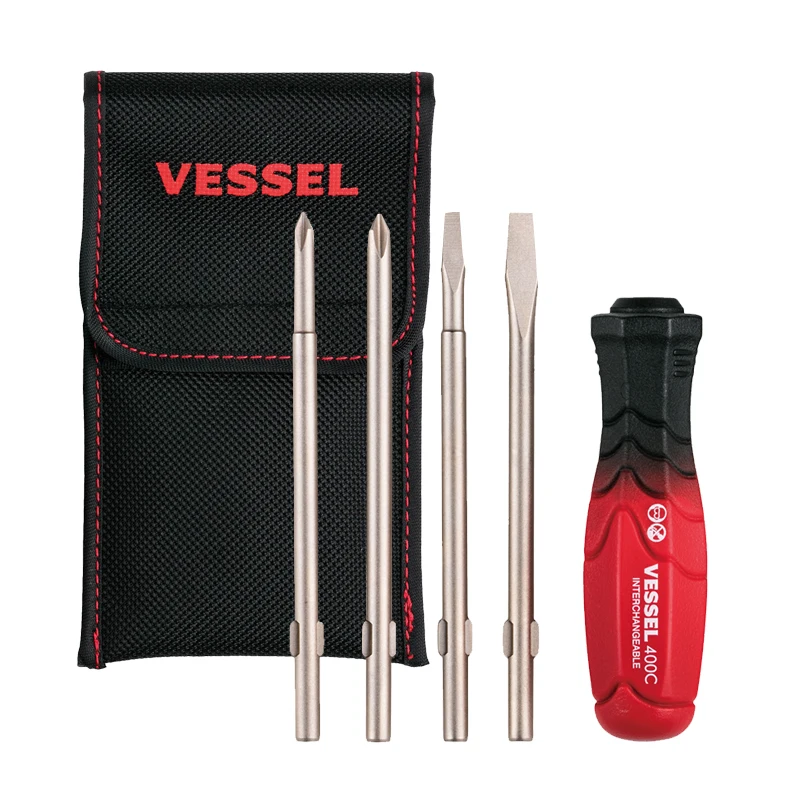 VESSEL TOOL 4 in 1 Screwdrivers With 4 Replacement Bit Set Precision Screwdriver Sets Portable TD-2100