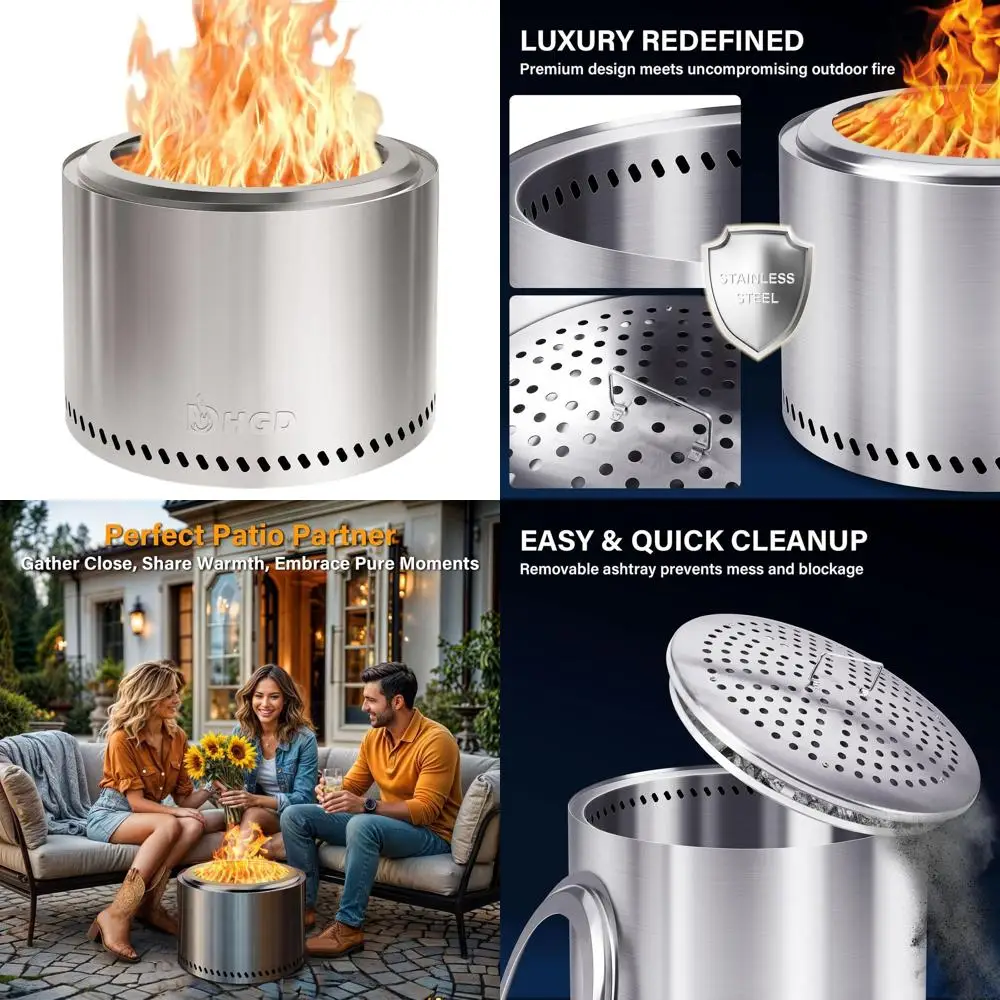 

Уличная дровяная печь-костровище с камерой вторичного сгорания, идеально подходит для заднего двора, патио, сада, барбекю и костровых вечеринок