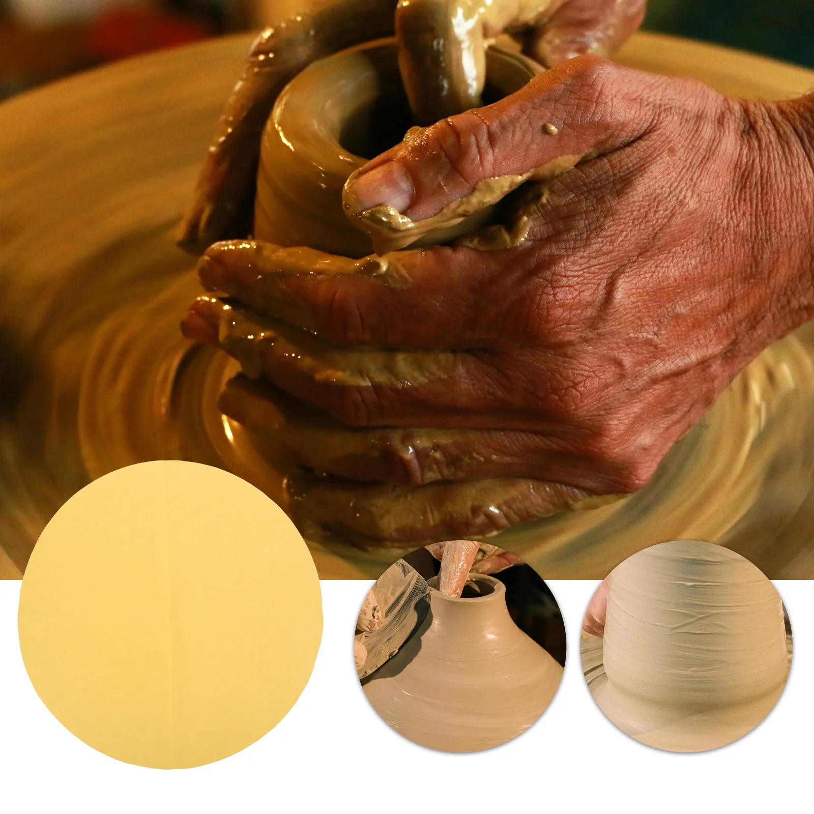 

1pcs Pottery Throwing Cloth Round Absorbent Pad Clay Blanking Bat PVA Towel Chamois Trimming Tools Craft Supplies