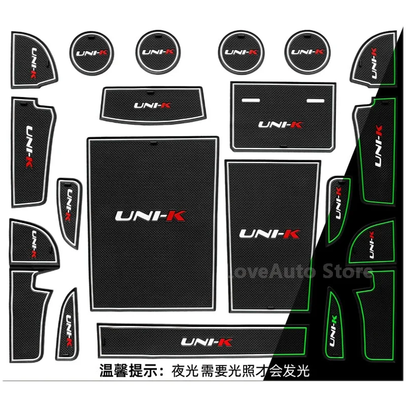 

For Changan UNIK Uni-k 2021 2022 2023 Car Interior Door Groove Mats Gate Slot Pad Non-slip Cup Mat Decoration Accessories