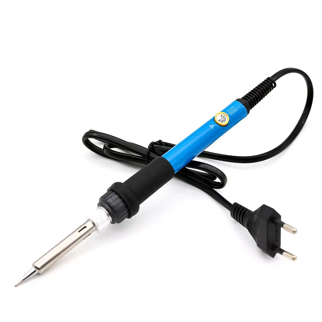 Blue 60W Adjustable Temperature Electric Soldering Iron Portable Welding Solder Station Heat Pencil