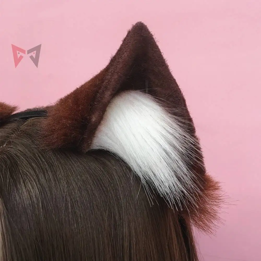 NEKOPARAIES Chocola  Vanilla Cosplay Dark Brown White Cat Neko Fox Ears Hairhoop Headband Lolita Hand Work Costume Accessories