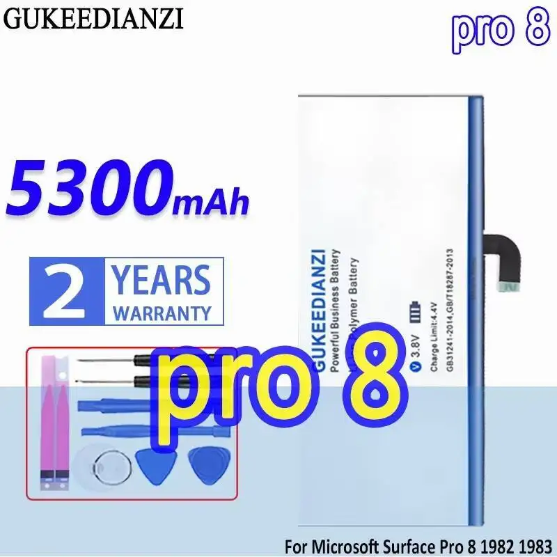 

Laptop Battery High Capacity For Microsoft Surface Pro 8 Pro8 1982 1983 Series Tablet 96BTA016H 96BTA015H 5300Mah