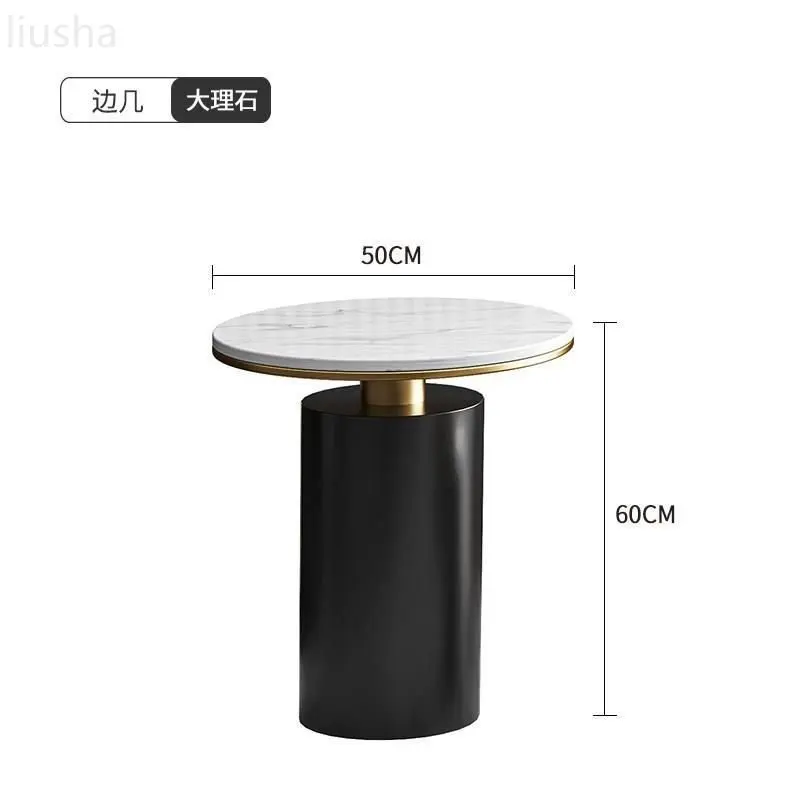 Light luxury creative marble small coffee table table side table family living room sofa corner round coffee table tea table