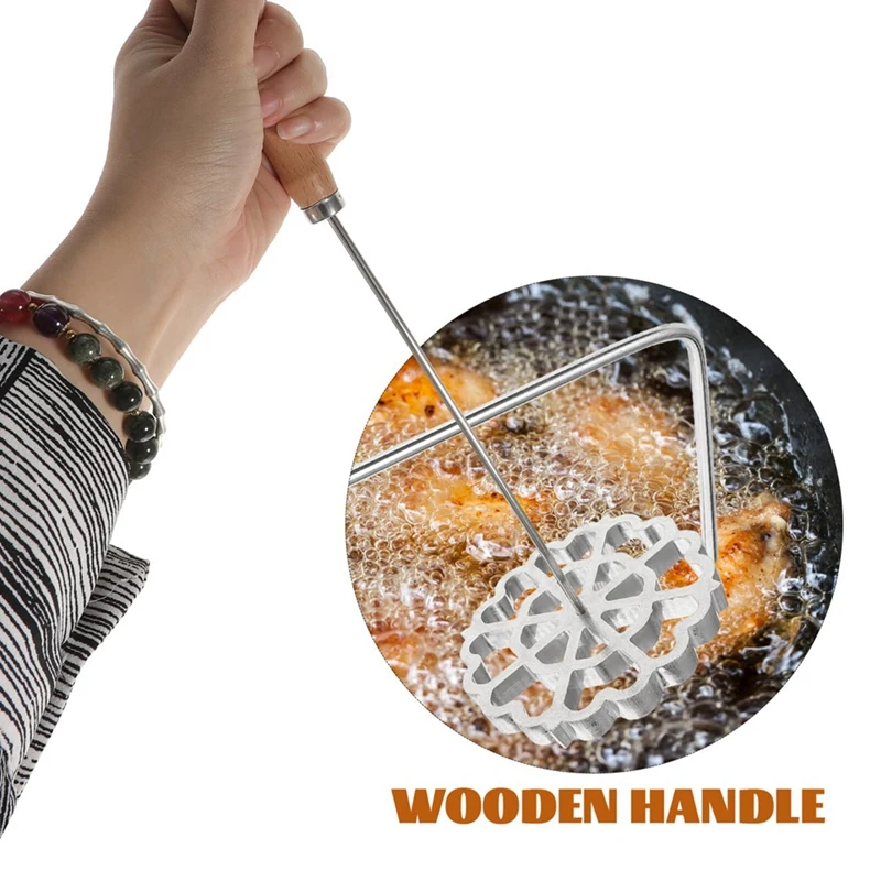 Molde De Waffle De Alumínio Com Alça, Fabricante De Roseta Sueco, Biscoito Timbale ettes