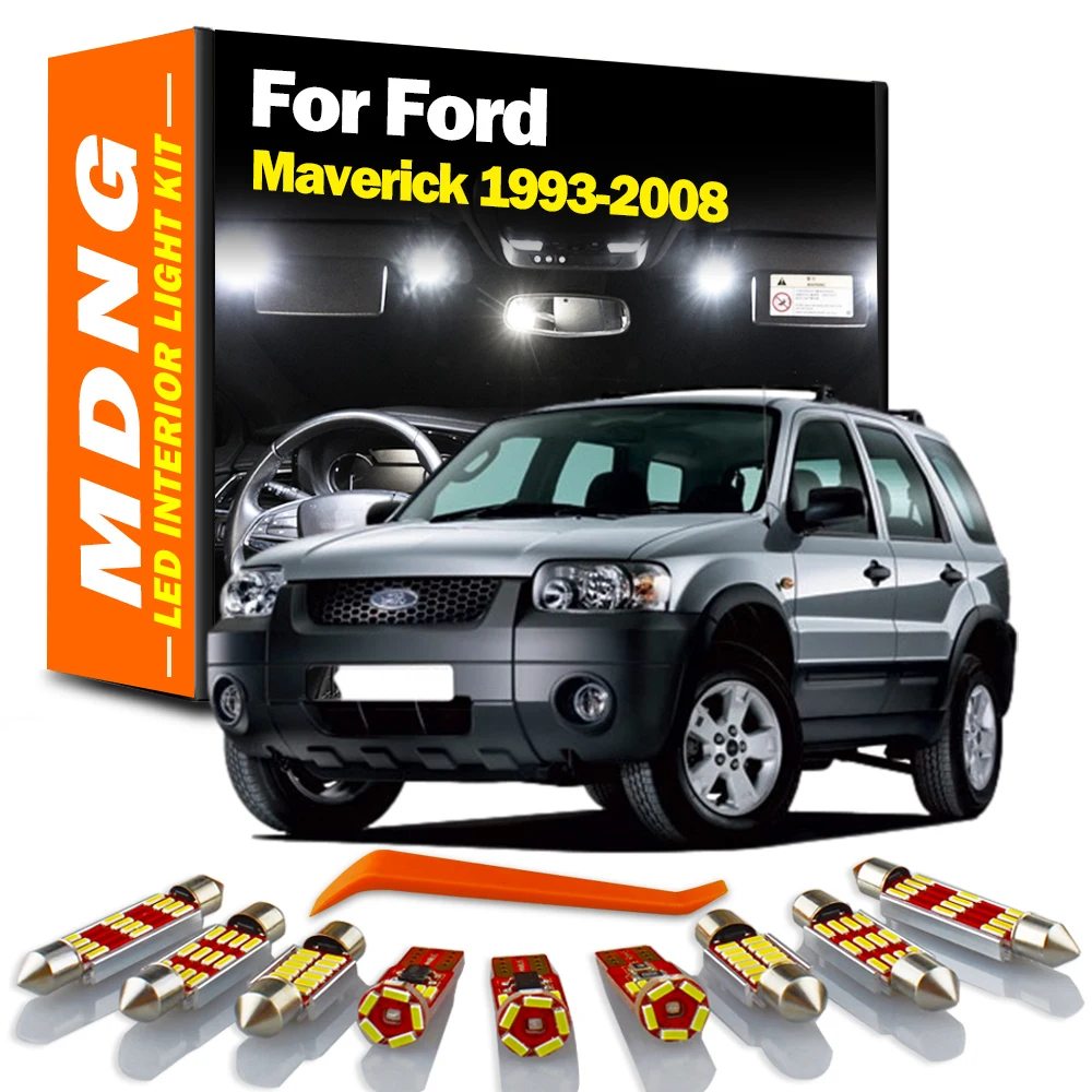 MDNG Canbus LED Interior Map Dome Light Reading Bulbs Kit For Ford Maverick 1993- 2003 2004 2005 2006 2007 2008 Car Accessories