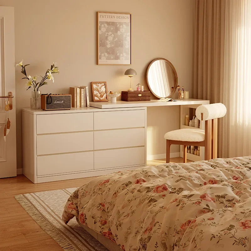 Modern Simple Bedside Cabinet for Bedroom Noise Free Smooth Surface Easy to Clean Thickened Panel Load Bearing Non-Slip Feet