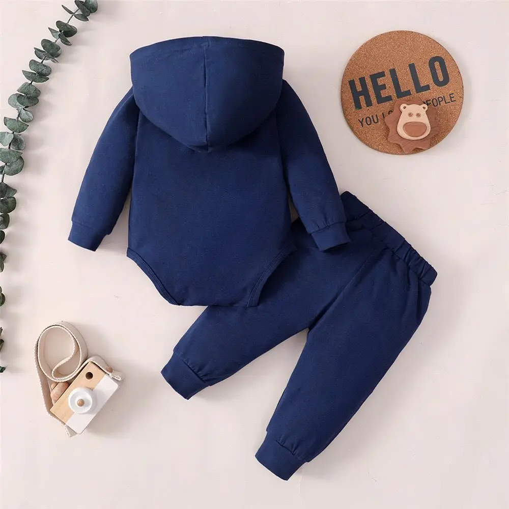 Newborn Infant Baby Boys Cotton Hooded Suit Set Pant Set Autumn Winter Boys Hoodies Pullover Sweatshirt Sportswear Tracksuits image 4