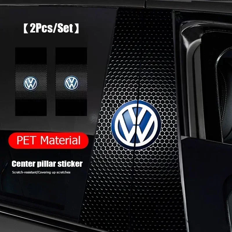 

2Pcs Car Center Pillar Stickers B-Pillar Decorative Decals For VW Atlas Jetta Touareg Variant Golf Polo GTI Taos Nivus Passat Ti