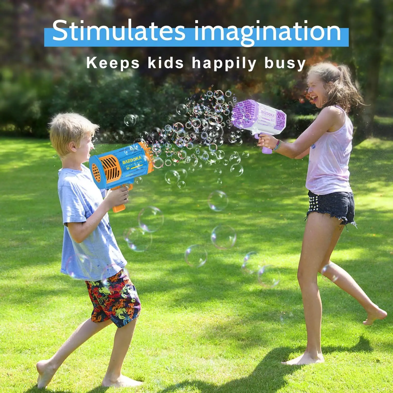 Kids 69-Hole Astronaut Bubble Gun - Fully Automatic Bubble Machine, Outdoor Fantasy Toy for Boys & Girls, Gift