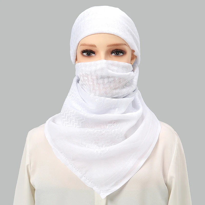 Men\'s Arab Shemagh Headwear Scarf Islamic Print Scarf Turban Arabic Headcover