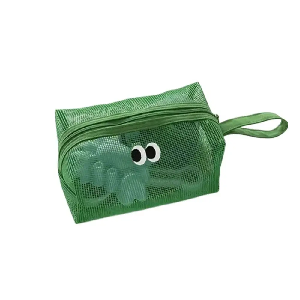 Portable Candy Color Makeup Pouch Large-capacity Big Eyes Swimming Bag Zipper Mesh Pencil Bag Student