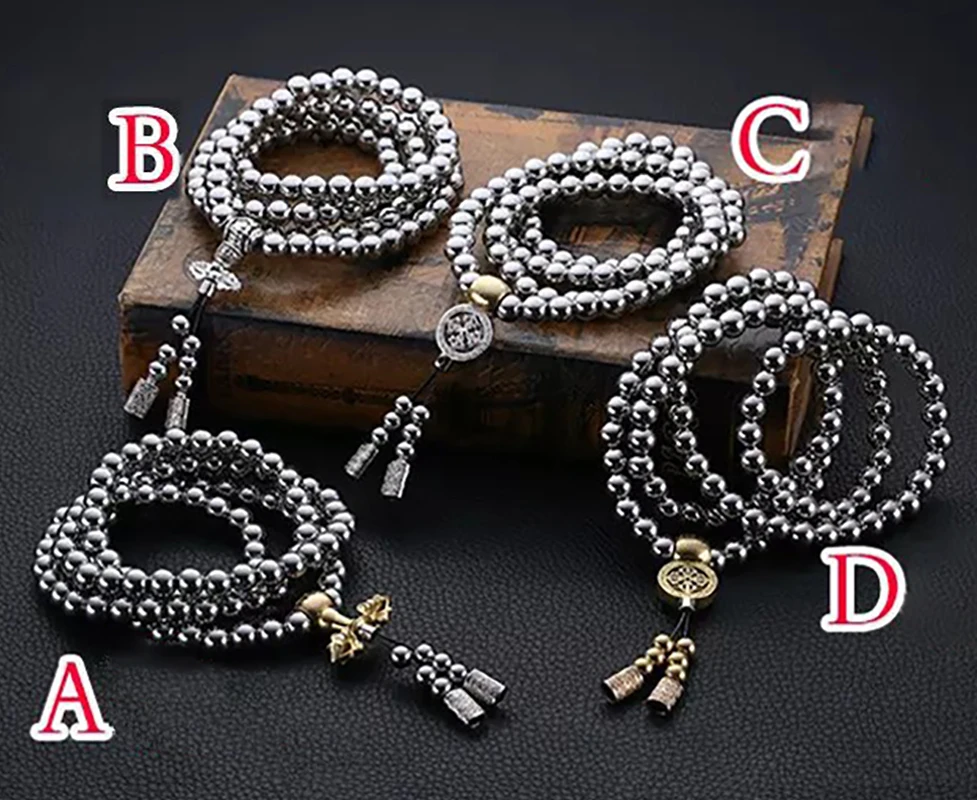 Tactical 10MM Steel Lifeline Chain Buddha Beads Self Defense Hand Bracelet Necklace EDC Outdoor Tools Self Protection Survival