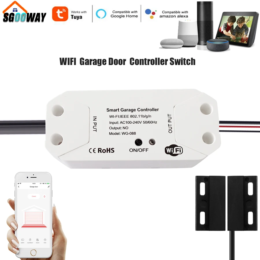 WiFi Sliding Gate Motor Opener Controller Switch Compatible With Alexa Google Home Tuya Smart Life APP With Camera